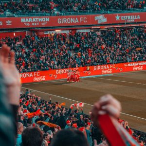 people cheering during soccer match