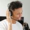 happy man wearing a headset