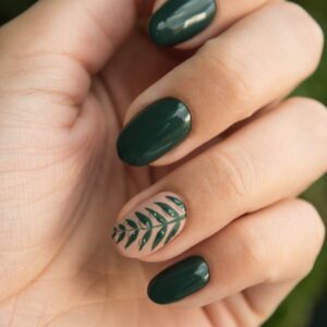 green manicure art close up photo