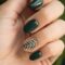 green manicure art close up photo
