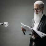 a scientist testing a device