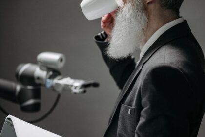 a scientist testing a device