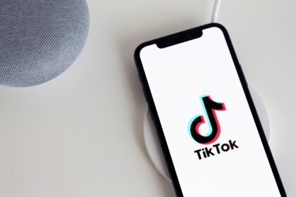 a cellphone with logo on the screen
